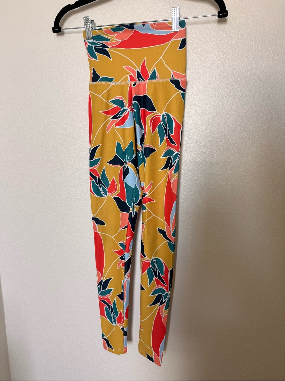 Beach Riot High-Waist Floral Print Leggings - Mustard Multicolor